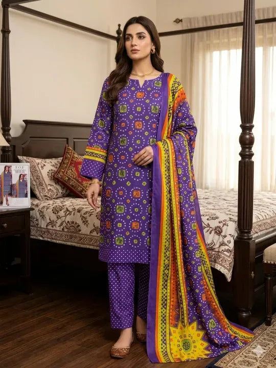 Fabron 3-Piece Unstitched Suit – Premium Fabric for Elegant Wear