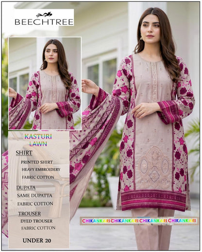 Fabrics Lawn Heavy Neck sequence Embroidered Unstitched 3pc Suit Summer Collection 2026 Lawn With Lawn dupatta For Women New Collection
